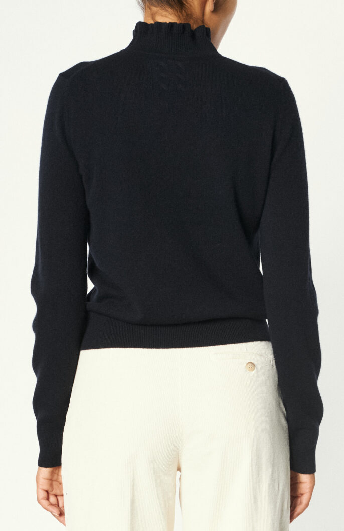 Stand-up collar sweater "Francis" in dark blue