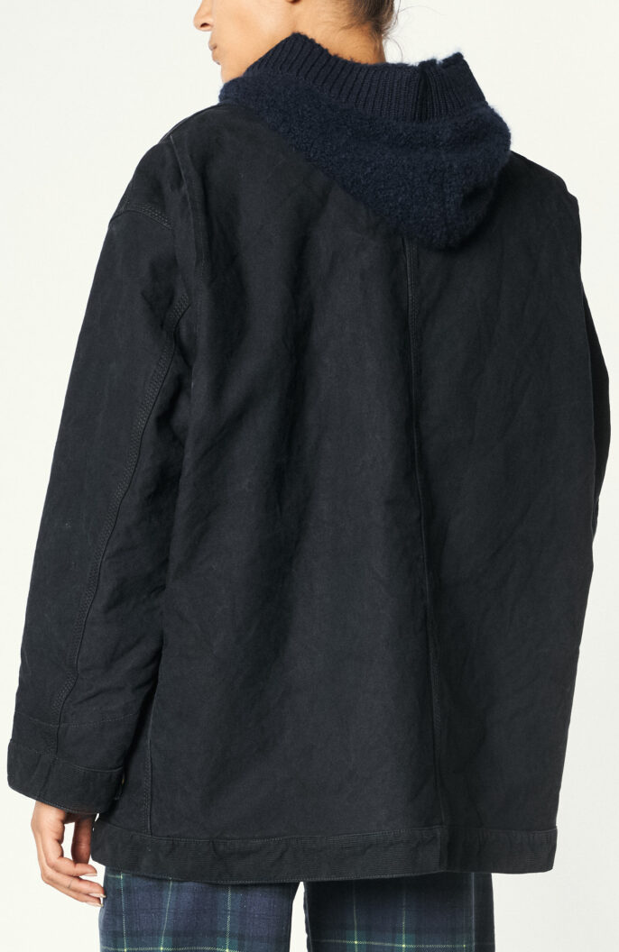 Wattierte Oversize-Jacke in Schwarz