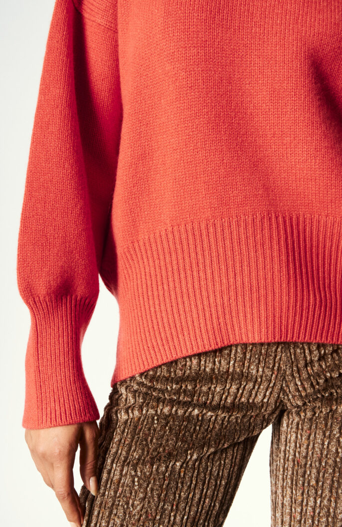 Turtleneck sweater "Yul" in coral red