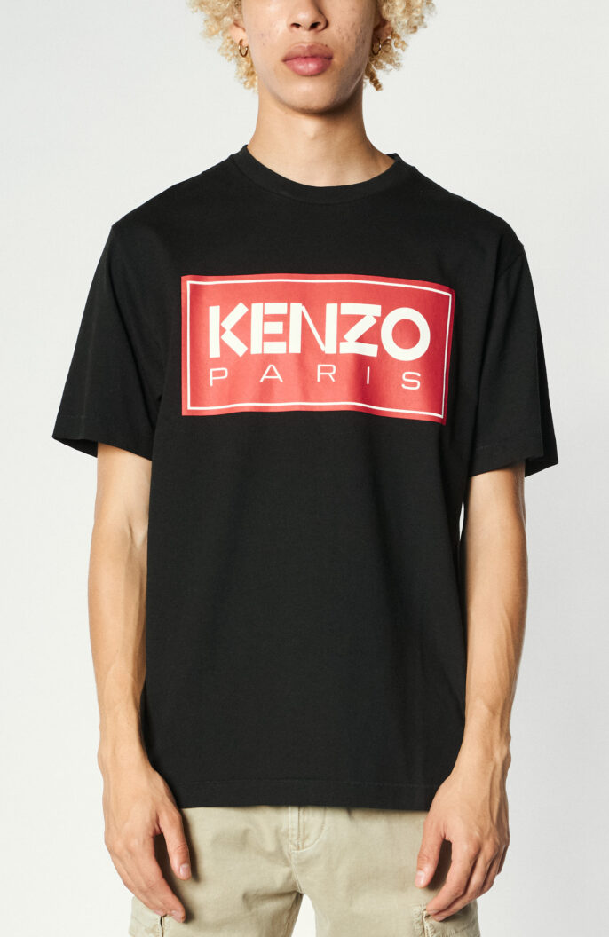 T-Shirt mit Logo-Print in Schwarz/Rot