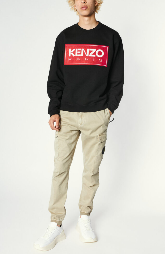 "Kenzo-Paris"-Logo-Sweater in Schwarz/Rot