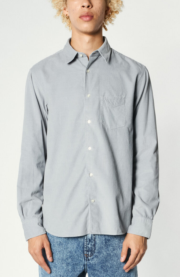 Corduroy shirt "Benoit" in light gray