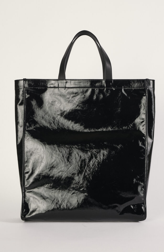 Glänzende Tote-Bag in Schwarz 