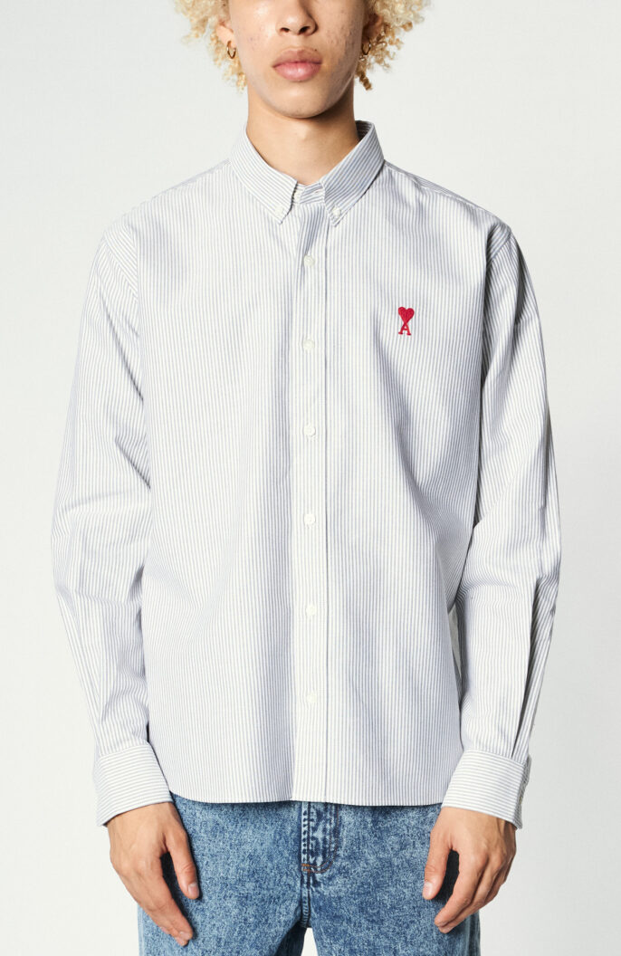 Hemd "Button-down Ami de Coeur Shirt" in Grau/Weiß