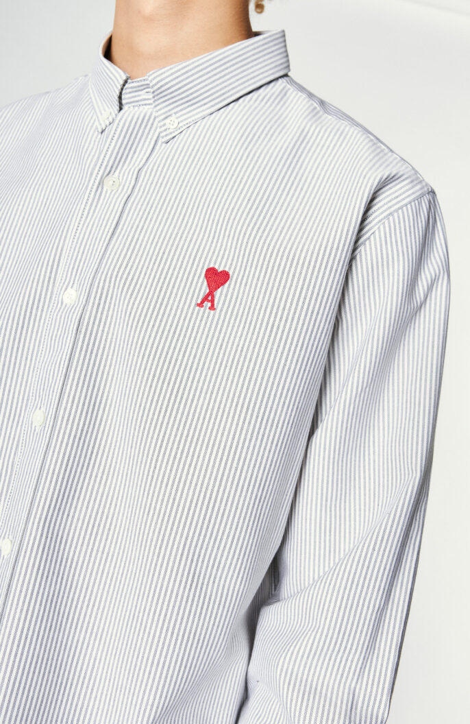 Hemd "Button-down Ami de Coeur Shirt" in Grau/Weiß