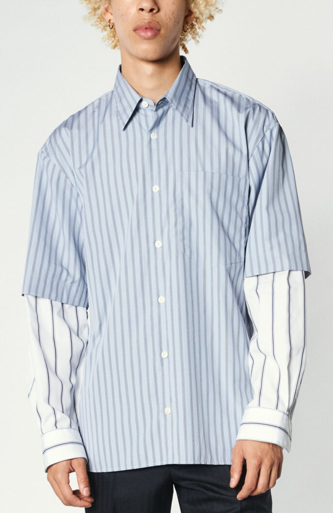 Gestreiftes Hemd "Double Sleeve Shirt" in Blau