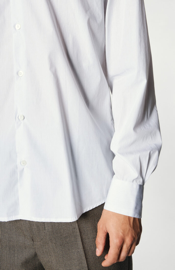 Gestreiftes Hemd "Curle" in Weiß/Grau