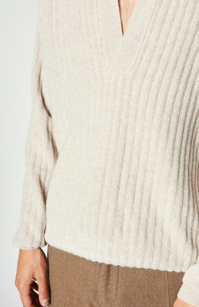 Mottled sweater "Nikiski Knit Polo" in beige