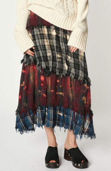 Midi-Rock "Pieced Gathered Skirt" in Multicolor