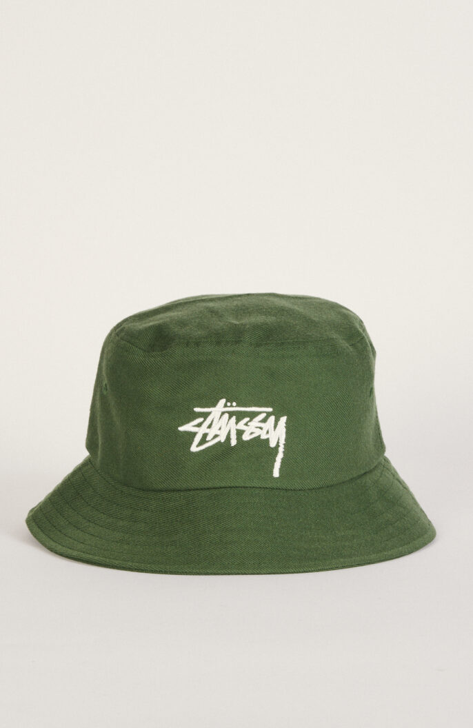 Grüner Fischerhut "Stock Bucket Hat" aus Baumwolle