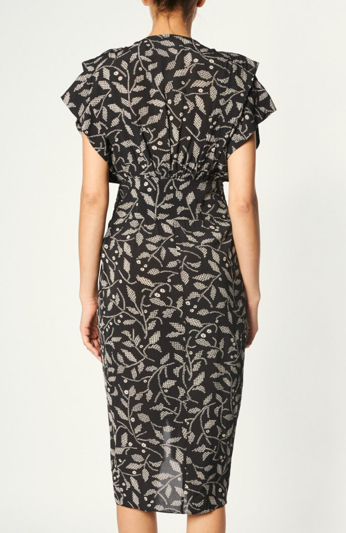 Midi-Kleid "Almey Printed City Dress" in Schwarz
