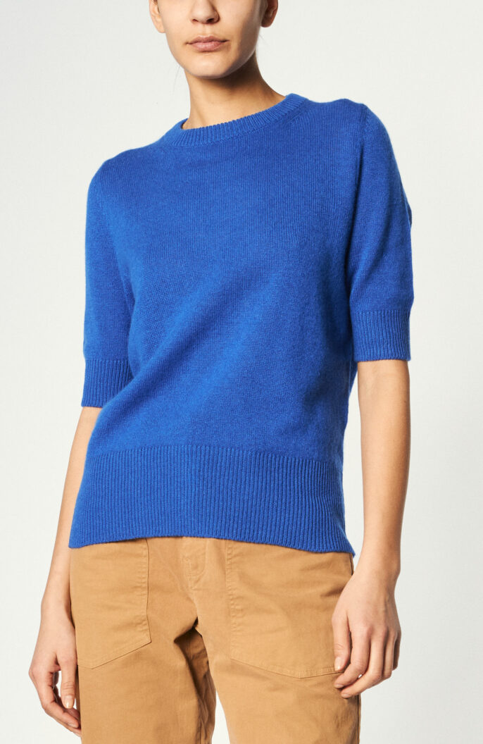 Kurzarm-Pullover "Camy" in Blau