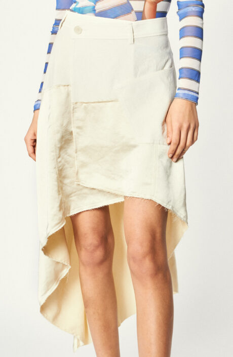 Midi-Rock "Asymmetric Skirt" in Offwhite