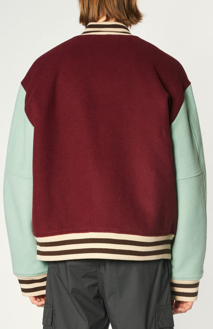 College-Blouson in Weinrot/Mint