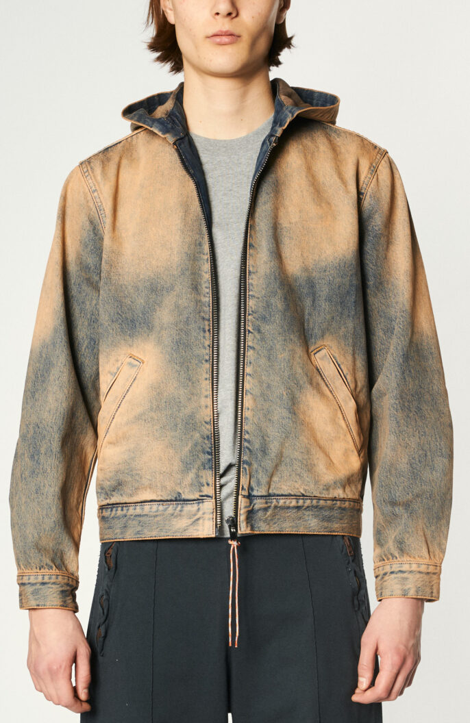 Jeans-Jacke "Acid Wash Hooded Denim Jacket" in Pfirsich