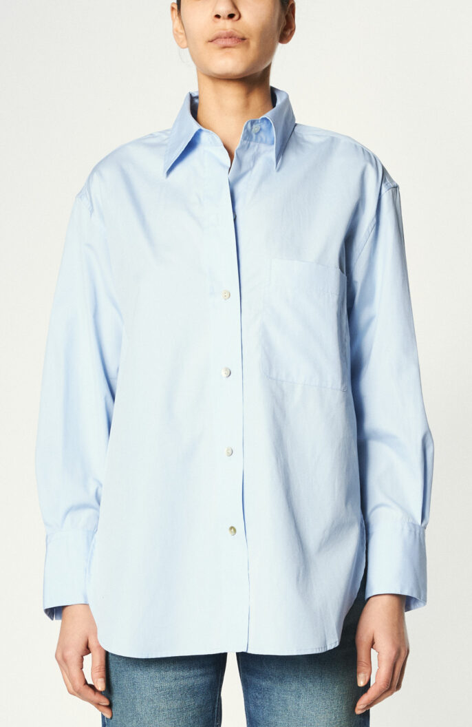 Oversize-Hemd "Oversized Long Sleeve Shirt" in Hellblau