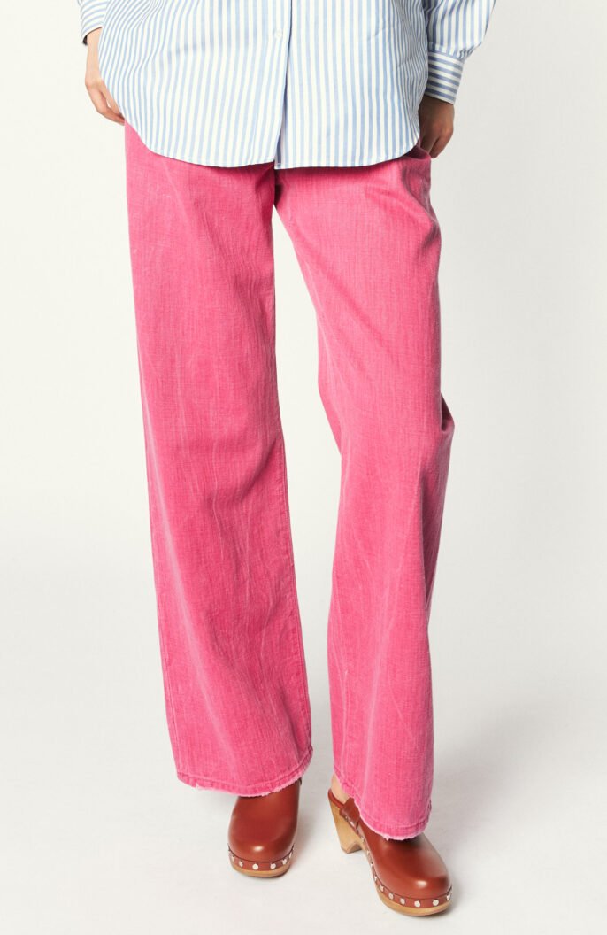 Wide-Leg-Jeans "Damon Pleated" in Pink