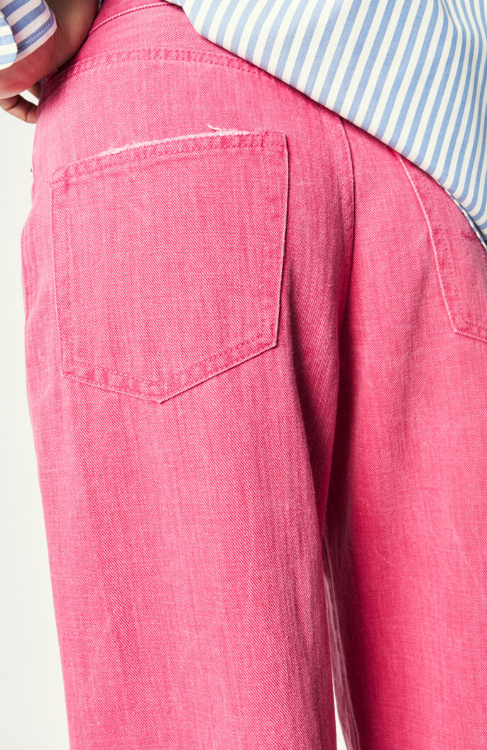 Wide-Leg-Jeans "Damon Pleated" in Pink