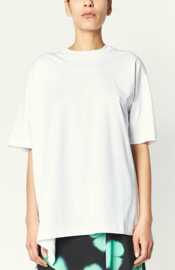 Asymmetrisches T-Shirt "Thola" in Weiß