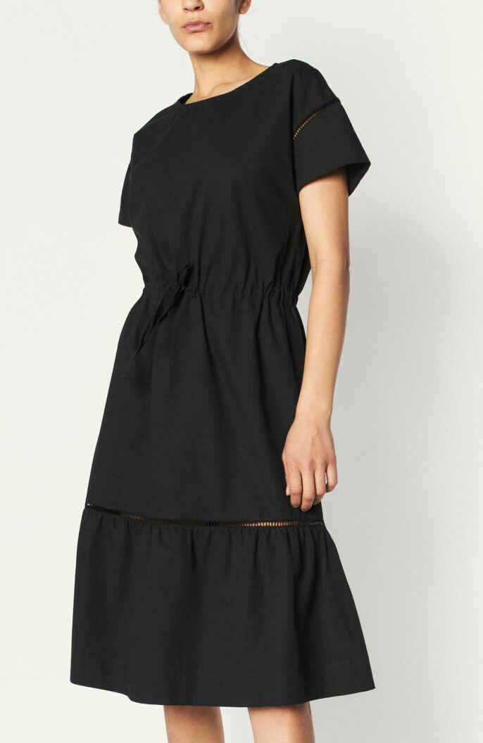 Schwarzes Kleid „Ida“ aus Baumwolle