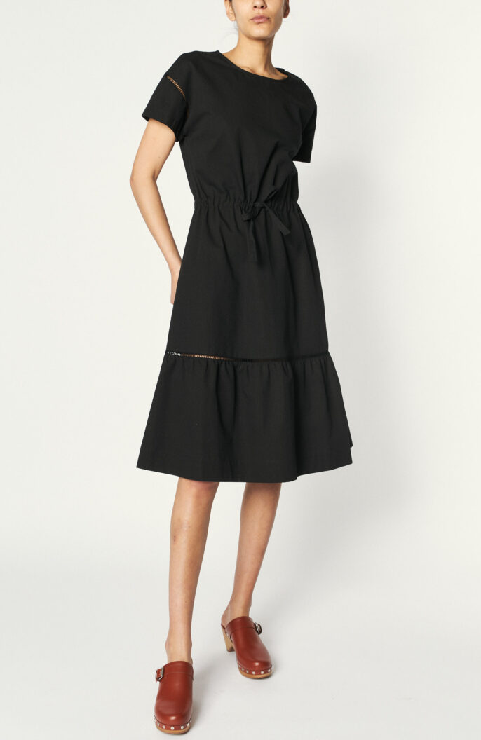 Schwarzes Kleid „Ida“ aus Baumwolle