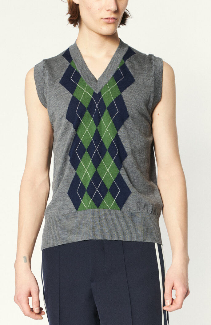 Pullunder "Sleeveless Argyle Sweater" in Grau/Multicolor