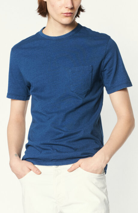 T-Shirt "Pocket Tee" in Mittelblau