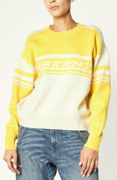 Sweatshirt "Callie" in Gelb/Offwhite