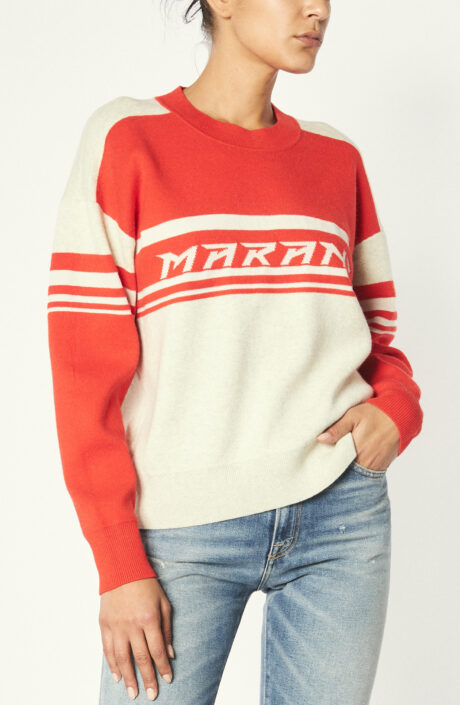 Sweatshirt "Callie" in Rot/Offwhite