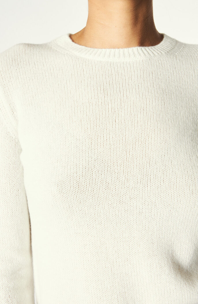 Kaschmir-Pullover "Classic Crew Neck" in Offwhite