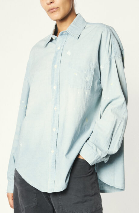 Oversize-Hemd "Button Up" in Hellblau